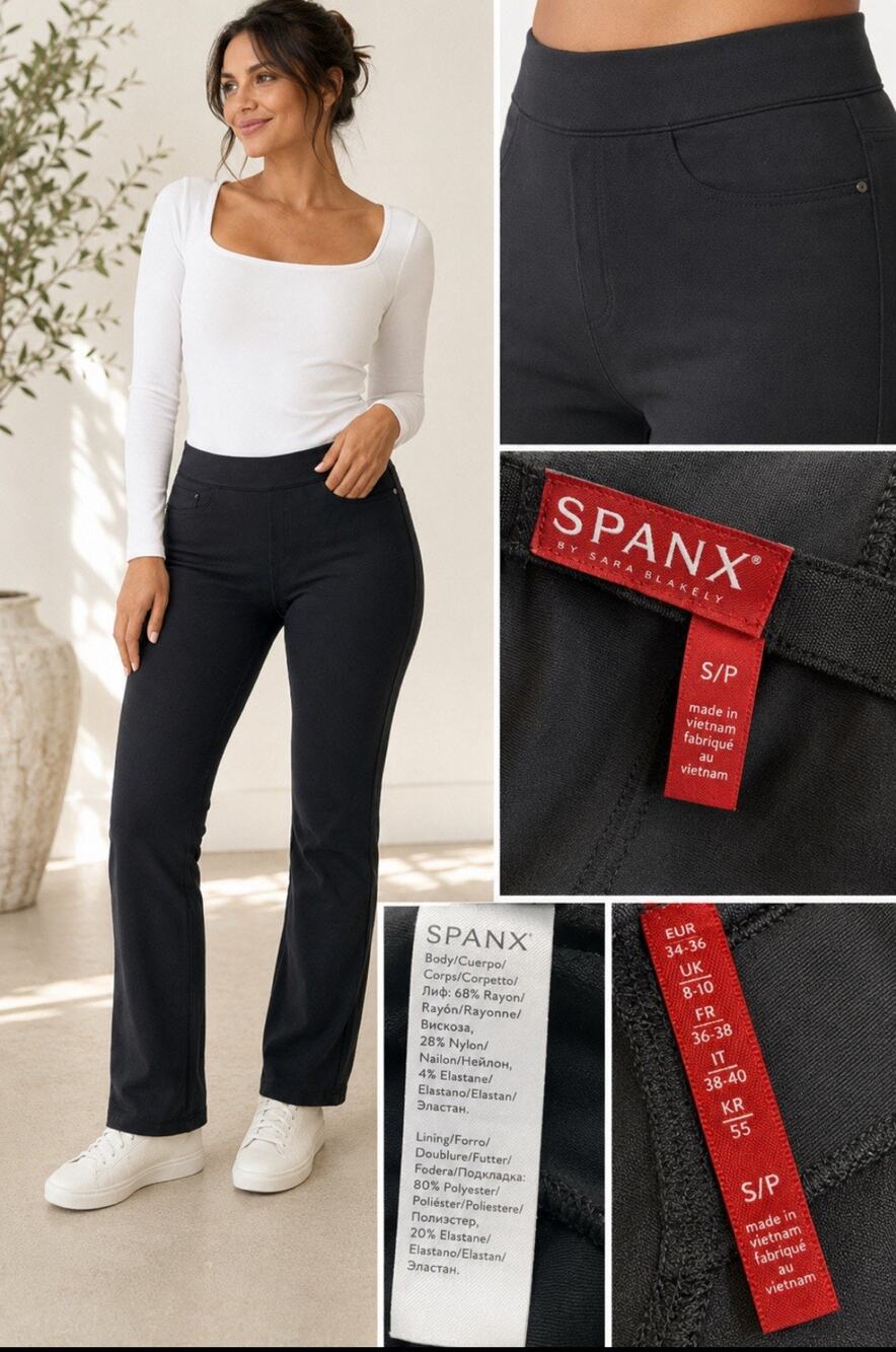 Athleisure SPANX Pull-On Pants Size Small Black Stretch Athflow Active Wear Yoga